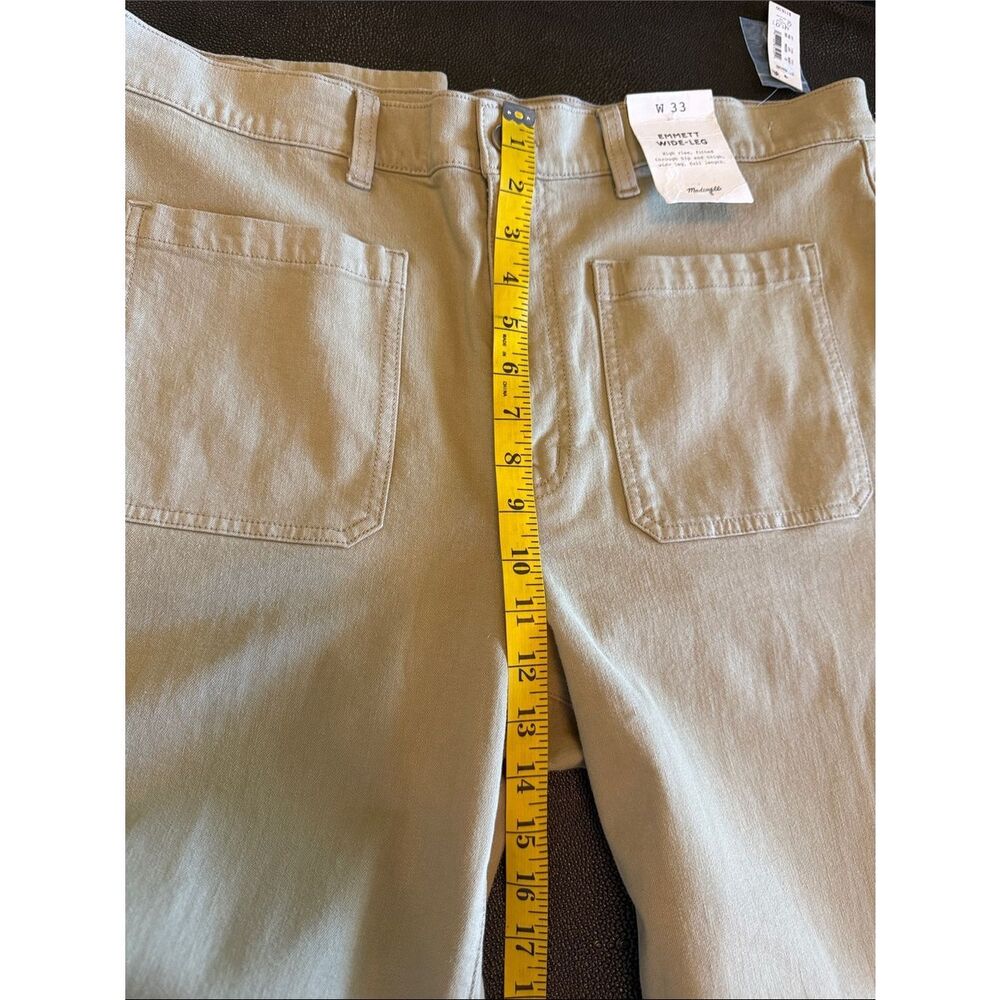 Madewell Emmett Wide-Leg Patch Pocket Jeans in Heritage Khaki NWT size 33 - Picture 9 of 12